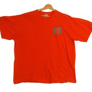 GILDAN Heavy Cotton Orange Men's T Short Sleeve Size 2XL Tiger Paw